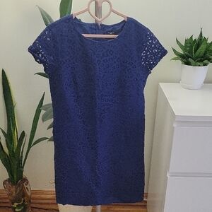 Ann Taylor Navy Lace Mini Dress